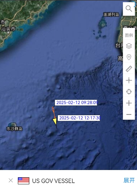 2月12日，美军测量船在台海放下电缆测量挑衅，却被接下来一幕整懵了，美舰遭遇耻辱