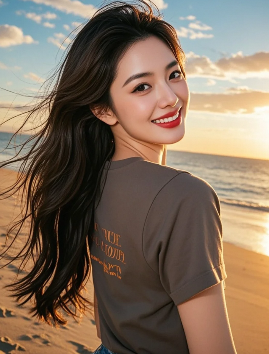 她不说话，却温柔了整片海