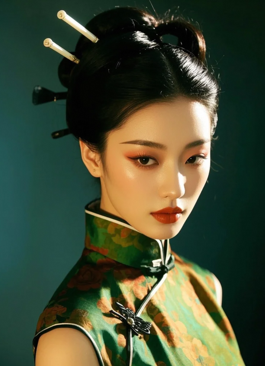 她是画报里走出来的旧时美人，美得让人不敢轻碰。