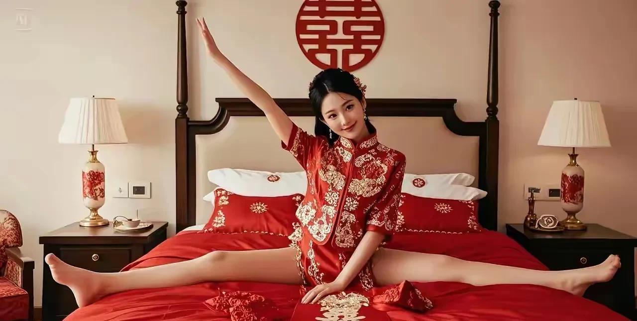 已知新娘身高1米6，
一字马双脚刚好过床沿，
求床有多宽？