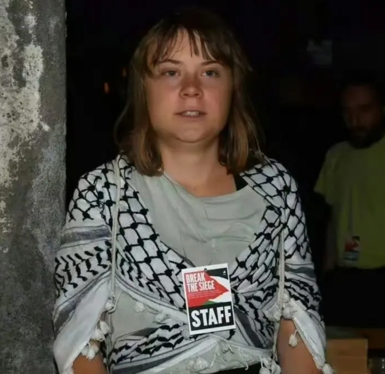 环保少女驾船前往加沙。
以色列军方回应称，以方不会阻拦她，也不负责。她自愿冒险，