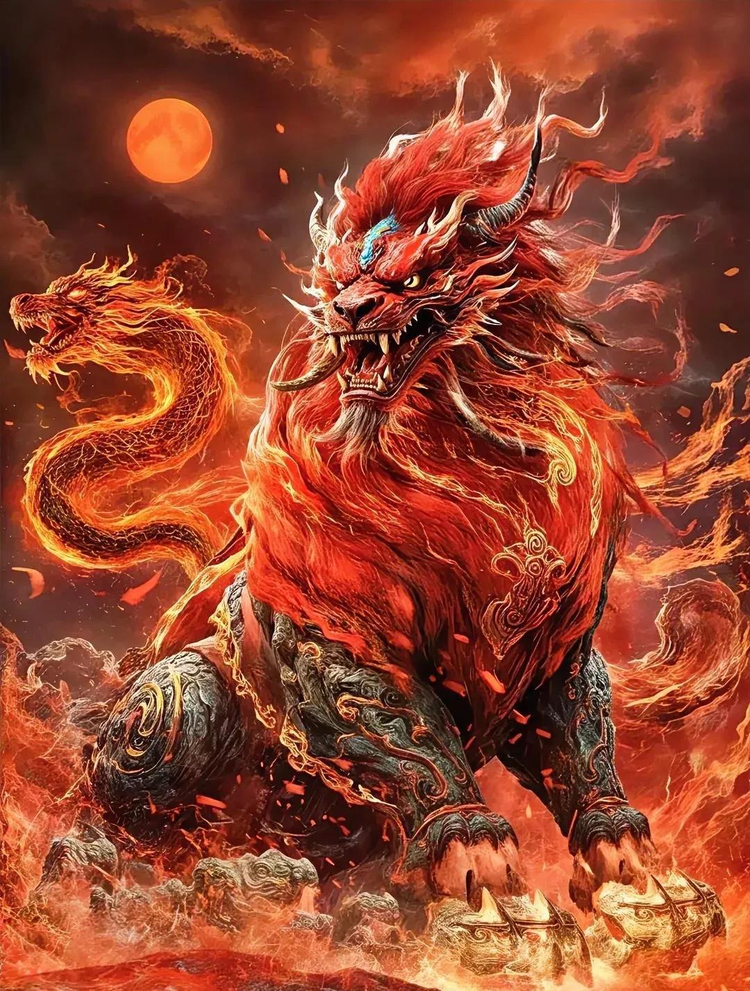 【六月初二，祝虎师爷狻猊生日快乐！】
龙生九子，老三狻猊自带威严气场——形似雄狮