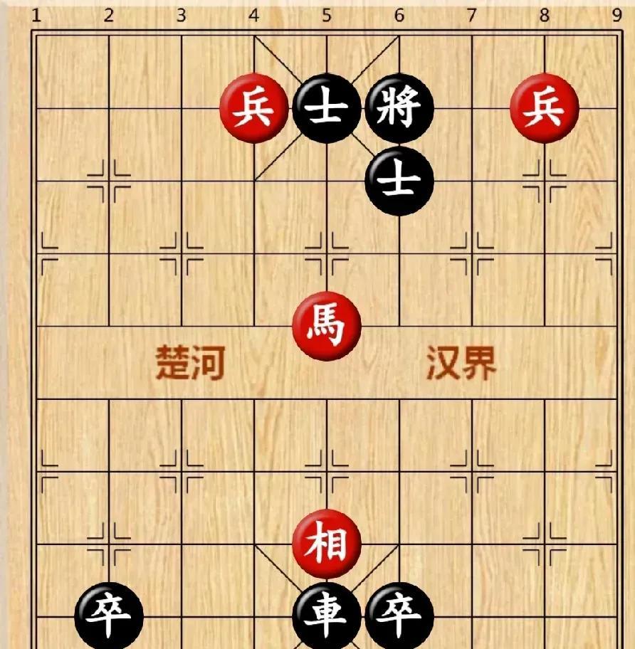 棋势不复杂但也不简单。双方剑拔弩张，斗得惨烈。各仅剩下三枚攻击子力，都沒有一步即