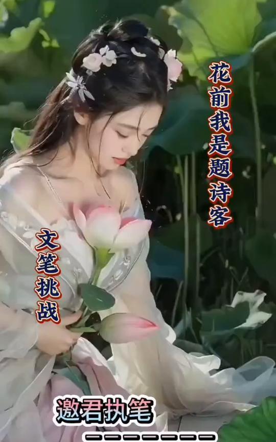 文笔挑战：花前我是题诗客。
邀君执笔。