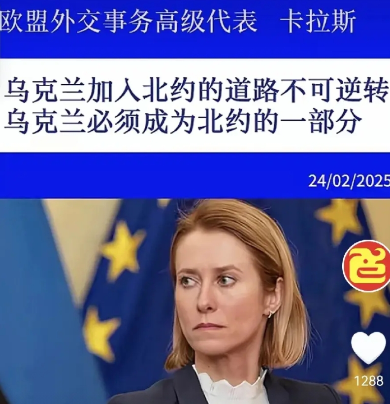 都这个时候了，欧盟外交事务高级代表卡拉斯的表态依然斩钉截铁，这就是乌克兰必须加入