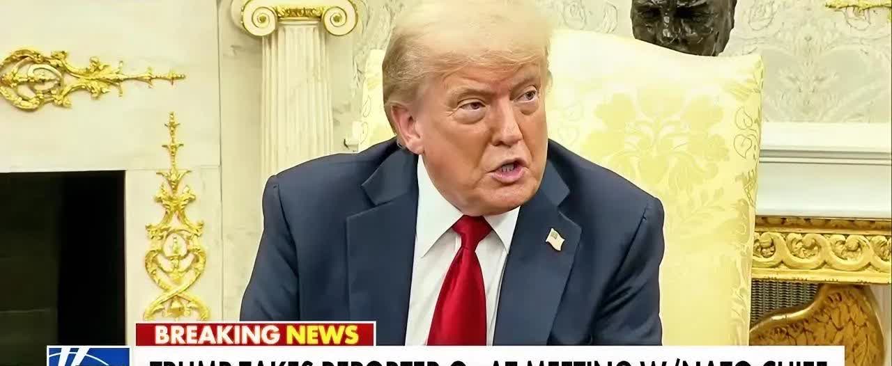美国总统特朗普在白宫会见了北约秘书长马克·吕特，他现场表示要给乌克兰更多的爱国者