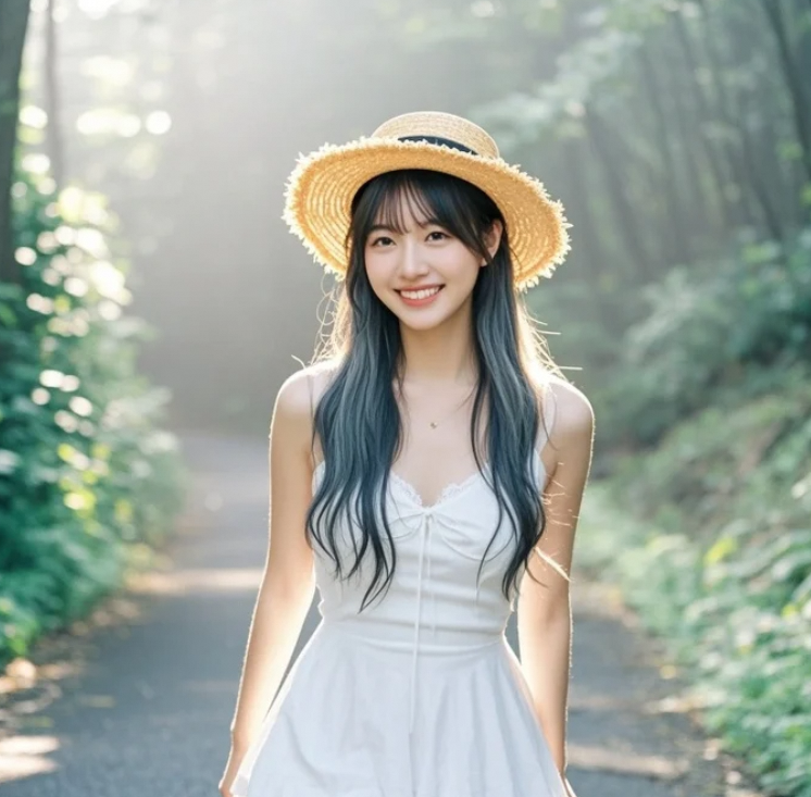 她在森林里的每一个动作，都是对自然最美的回应。
