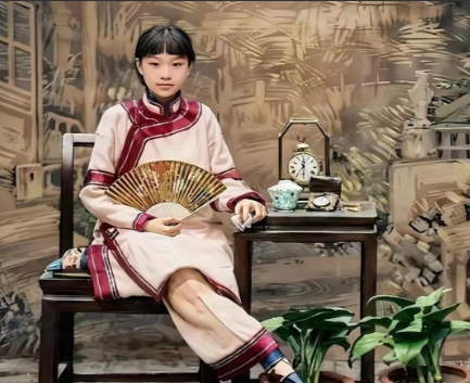 这是晚清名妓杨翠喜盛装出演时，印在报纸上的旧照片。

那是1897年的一天中午，