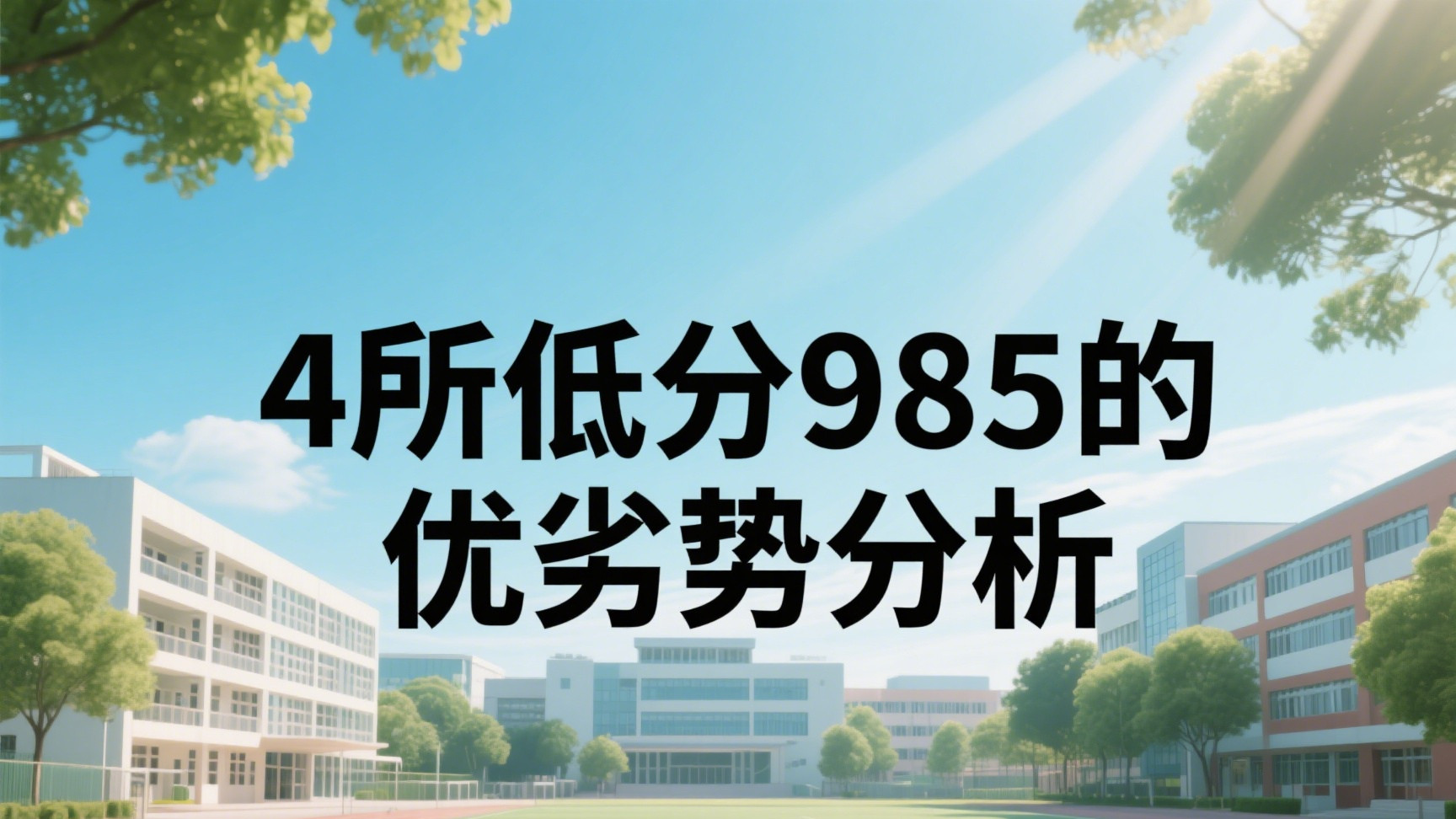想要低分上985？来看这4所大学，一文说明它们的优劣势，建议收藏