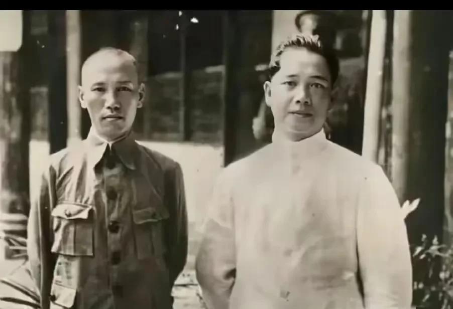 图中这位瘦瘦的中年人和帅帅的小伙子，没想到一个是民族罪人，另一个是汉奸！
在图片