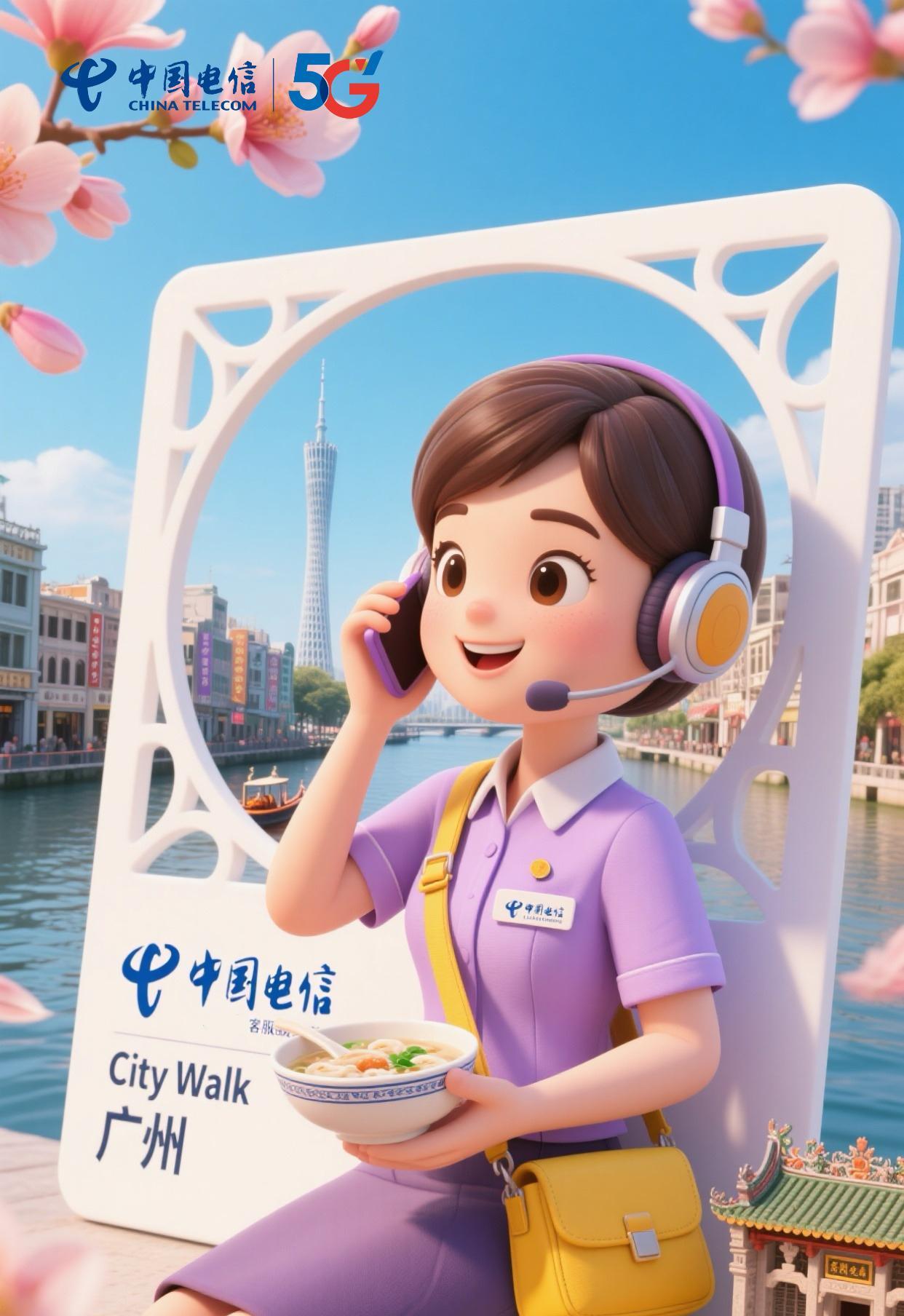 【中国电信CityWalk城市封面系列】当科技美学遇见城市烟火气，AI画笔下的电