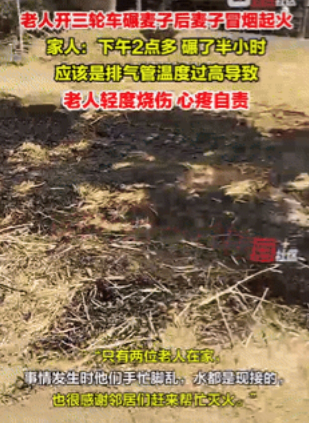 好心疼！陕西，老人自己割了麦子拿回院子里晒，之后开着三轮车碾压进行脱粒，不曾想车