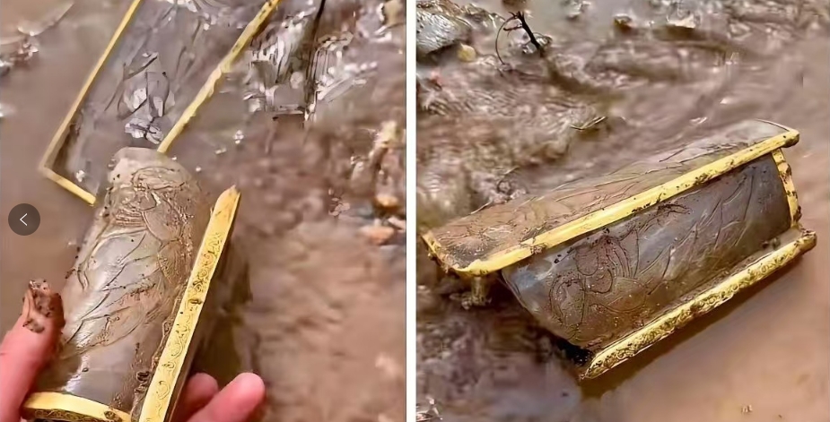 在河里掏出来的，似乎是什么宝贝