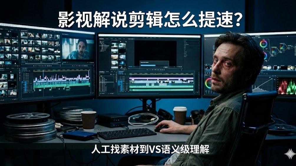 【自动化剪辑】影视解说剪辑怎么提速？人工找素材vs AI语义级对位