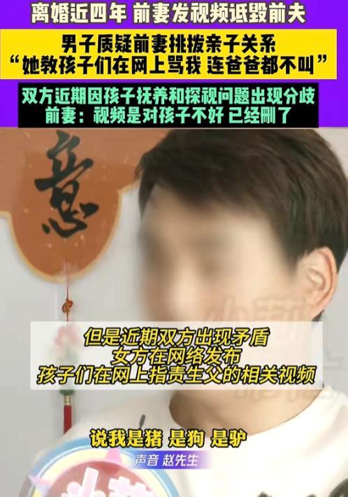 河南商丘，赵某离婚不久就找了新女友，前妻汪某心生怨恨，教唆仨孩子在镜头前骂他，还