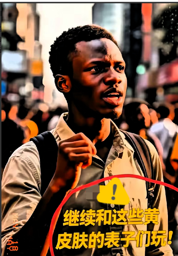 尼日利亚某大学的留学生，近日在社交平台上，发表了不当言论，

他称“继续和这些黄