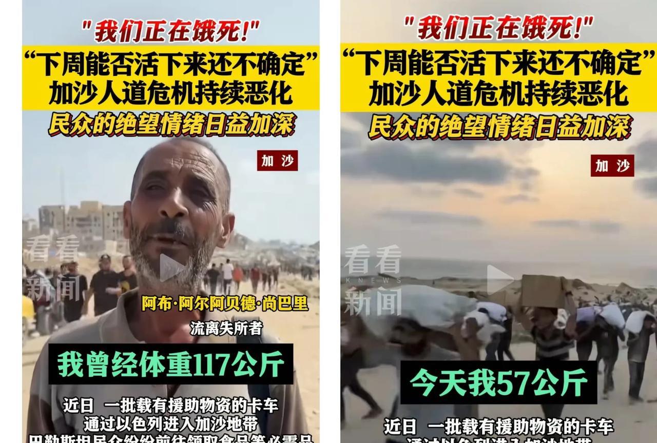 “我们正在饿死”。
加沙210万人陷绝境！
加沙男女老少，他们活着只为今天，因为