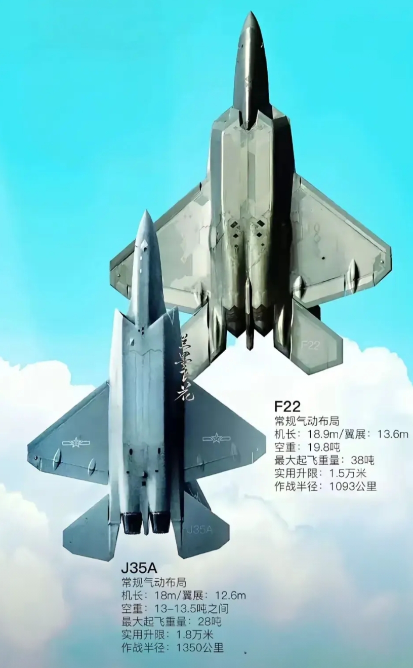 不得不说，歼35和F22从这面来看，长的真像！
娘娘的输分项：没有EOTS光电跟