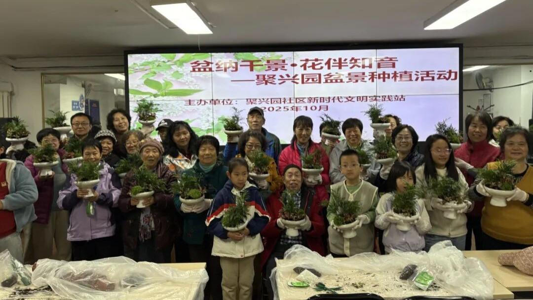 盆景种植 获居民点赞！