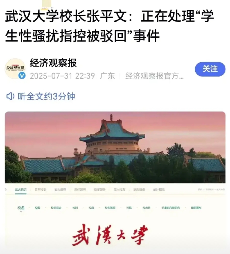 武汉大学图书馆诬告事件真是闹大了

就在刚刚，武汉大学回应了

武汉大学校长张平