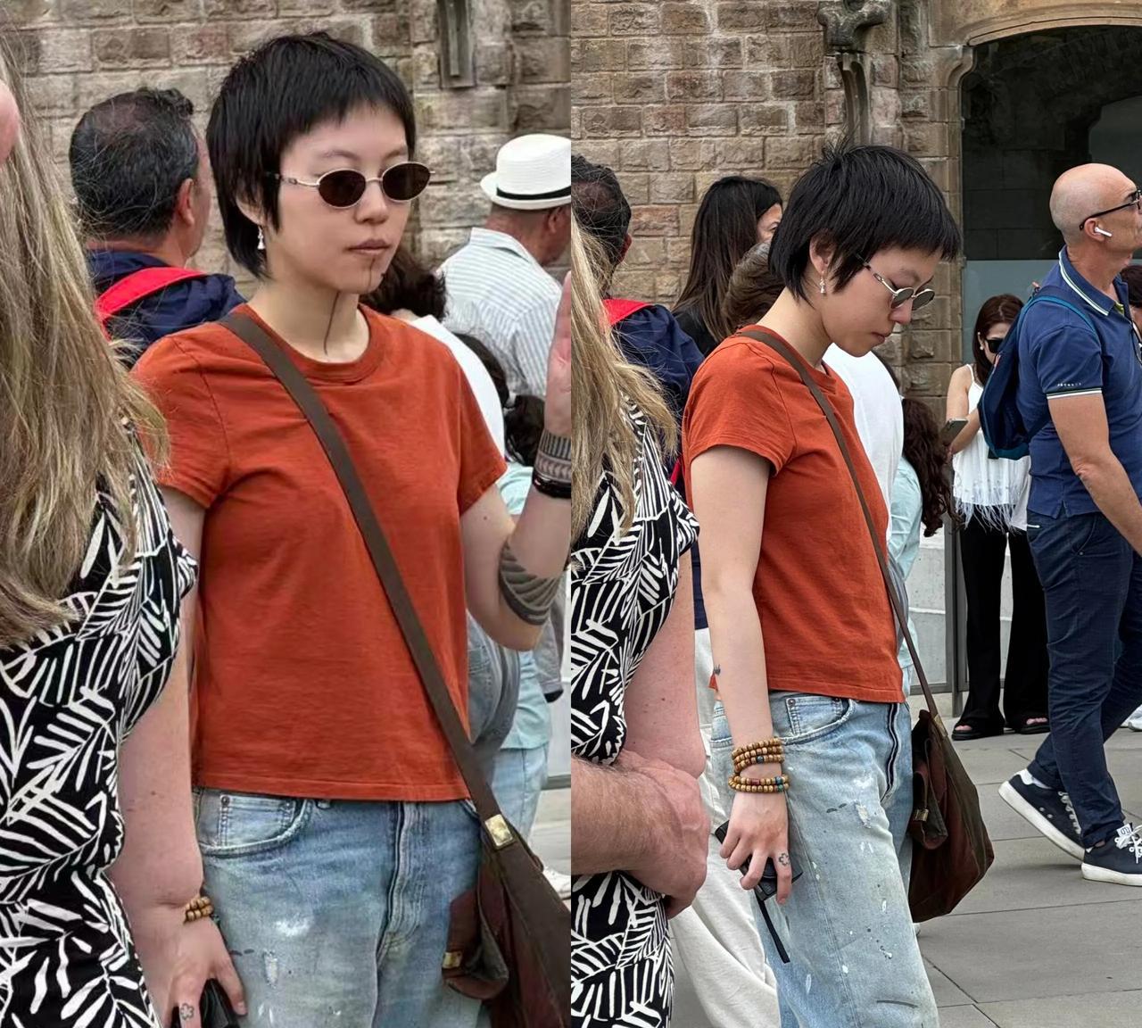 国外偶遇王菲女儿窦靖童！网友先是在圣家堂教堂门口遇到她，回国机场又再次偶遇，童童