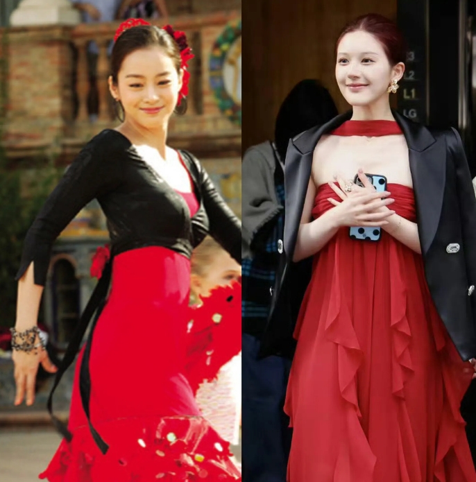后知后觉才发现，昨天赵露思这一身是不是跟韩国美女金泰熙“撞衫”了[机智]
虽然金