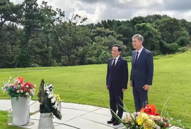 8月19日，一幕耐人寻味的场景出现在坡州的宁静墓园。中国驻韩大使戴兵独自走入卢泰