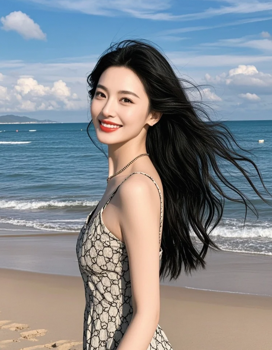 阳光女孩，与大海的亲密接触