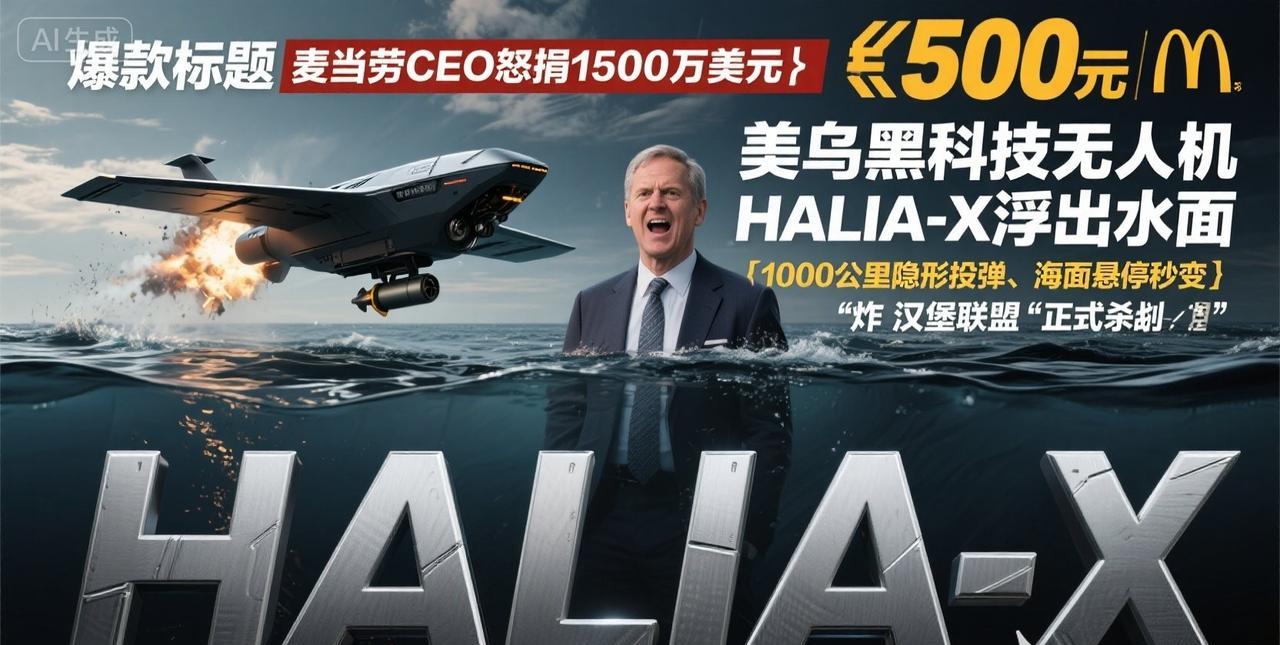 麦当劳CEO怒捐1500万美元“炸”向莫斯科！美乌黑科技无人机HALIA-X浮出
