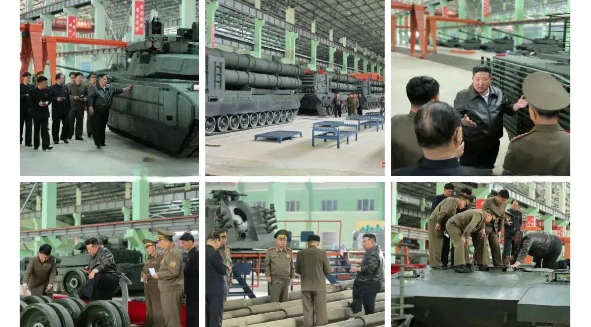 朝中社发表了金正恩参观朝鲜“主要装甲工厂”的报道。
以下照片中可以看到该工厂生产