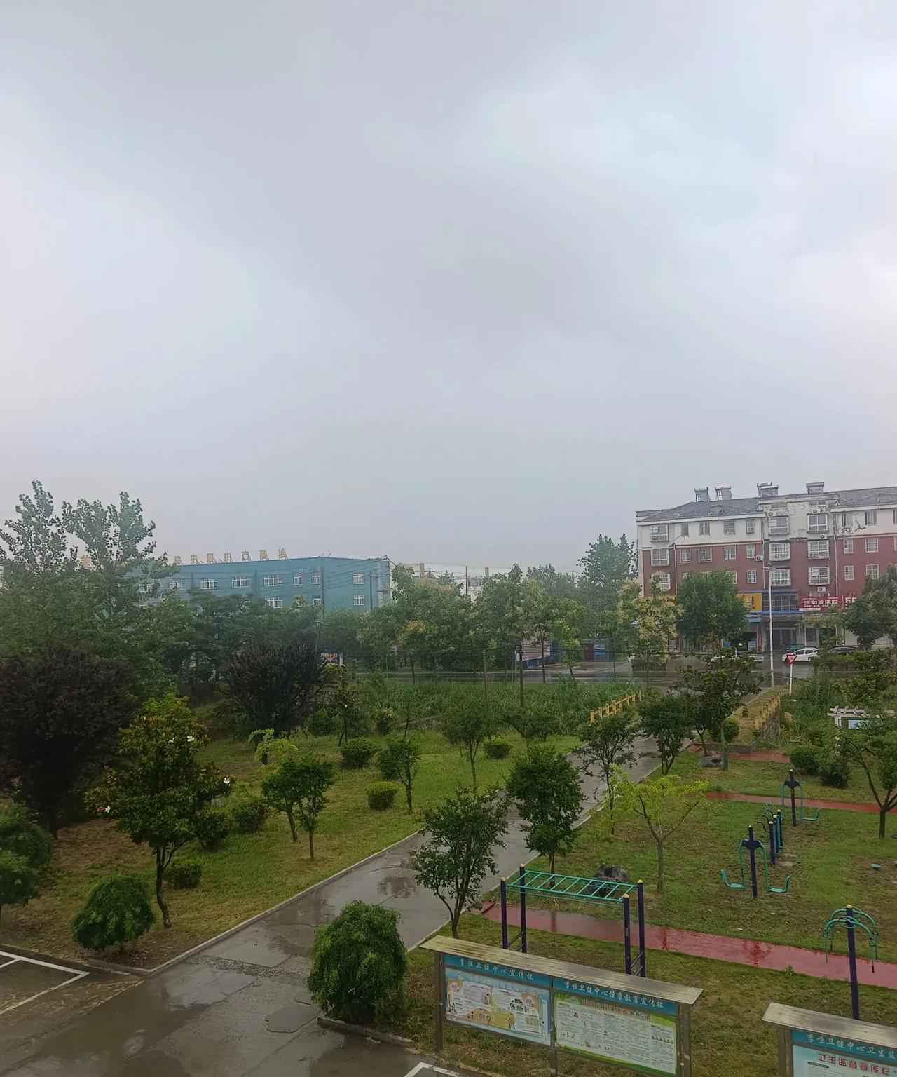 盼了已久的雨
终于下了
清凉的风，带着雨意
先是细雨斜织
断断续续的
你都不敢高