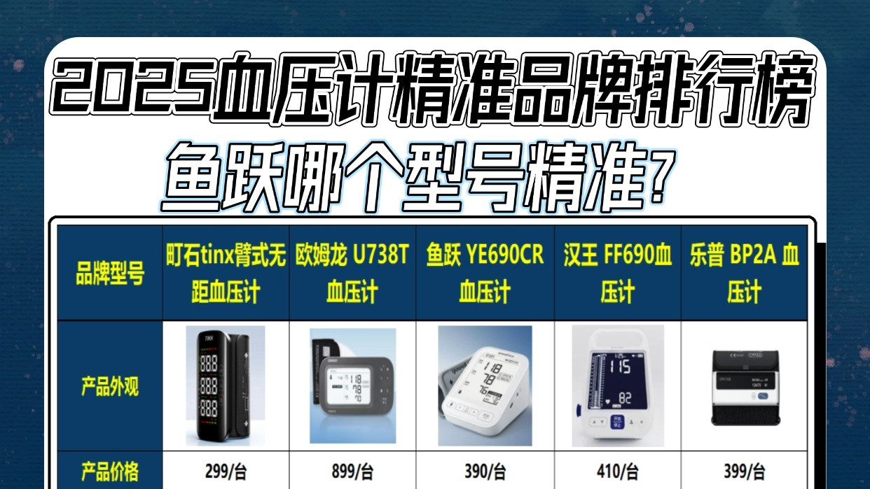 买血压计牌子怎么选择？鱼跃哪个型号精准？血压计精准品牌排行榜