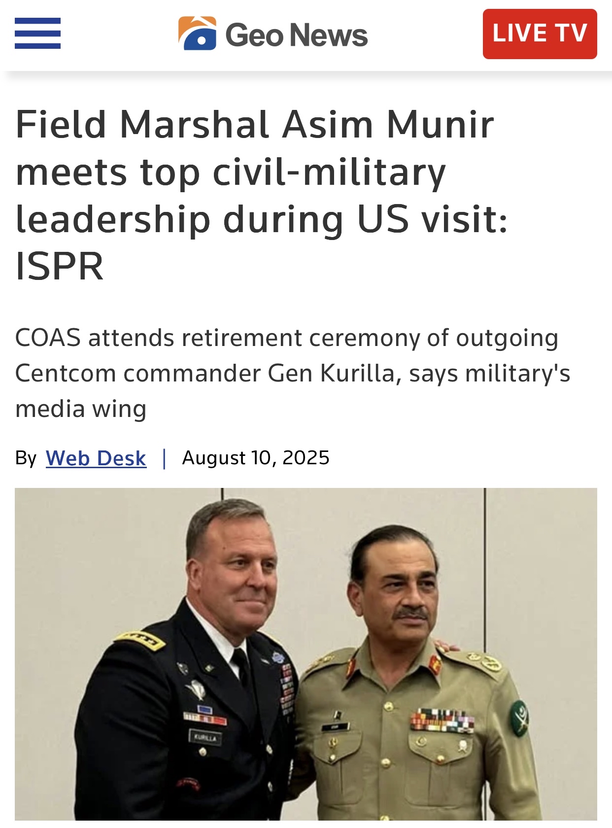巴基斯坦陆军总参谋长赛义德·阿西姆·穆尼尔元帅（Marshal Syed Asi
