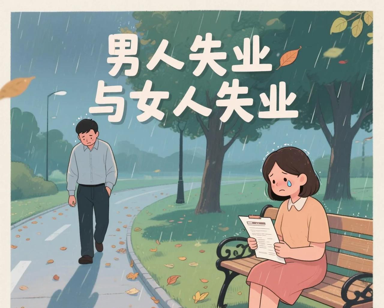 都说男人失业像踩薄冰——兜里没钱，生怕枕边人哪天一咬牙说“散了吧”；女人失业却像
