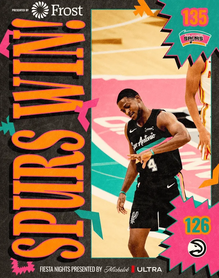 NBA常规赛马刺主场对阵老鹰的比赛已经结束。全场战罢，马刺以135-126战胜老