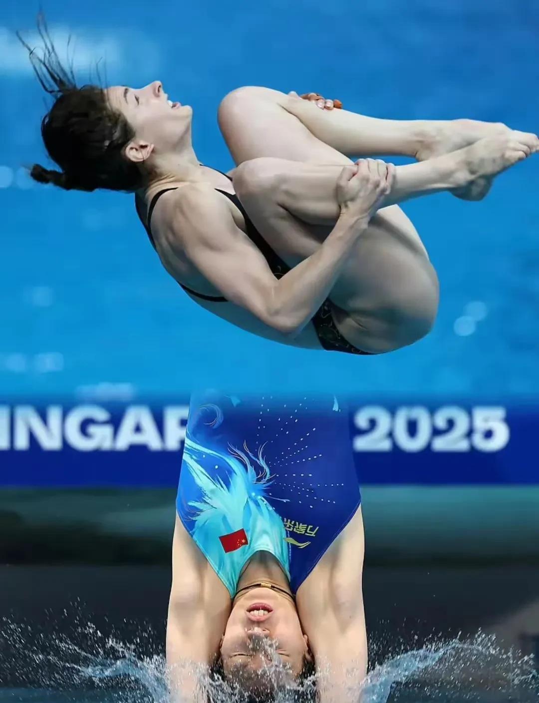 新加坡游泳锦标赛跳水项目开战，在率先进行的女子1米板预赛中，中国选手陈佳和李亚杰