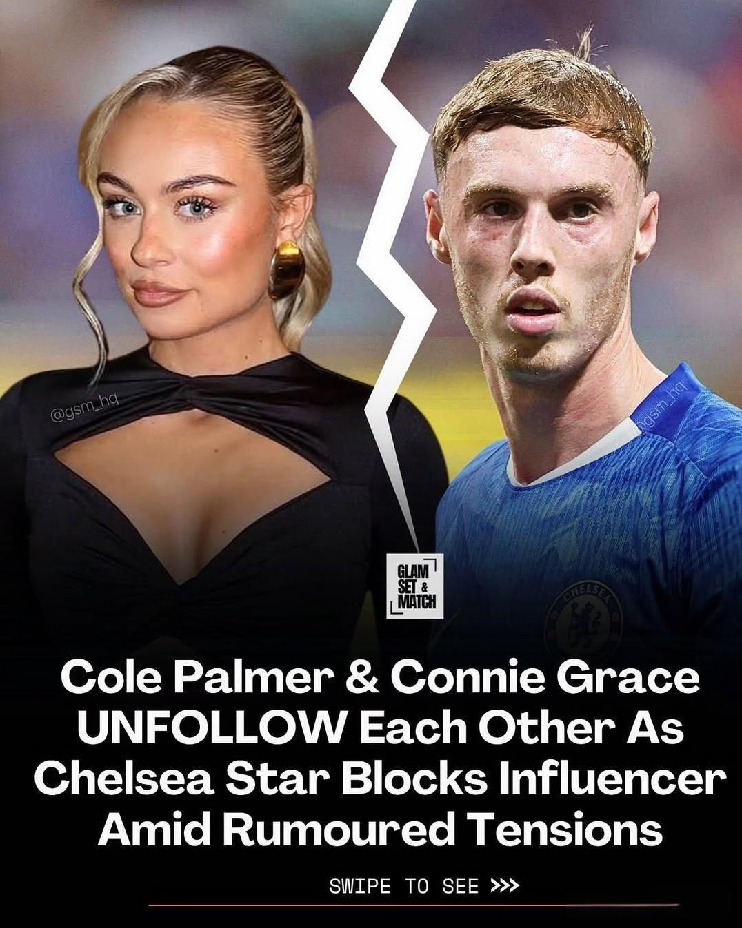 帕尔默与女友分手？
因为康妮在切尔西赢得新泽西大都会人寿体育场的世俱杯后的夺冠庆