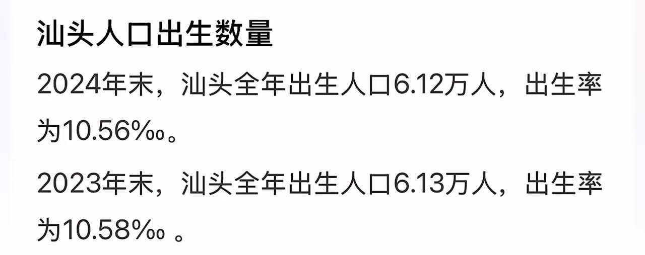 全国生育看广东，广东生育看汕头
但是从数据分析汕头的生育率呈现下降趋势了……
从