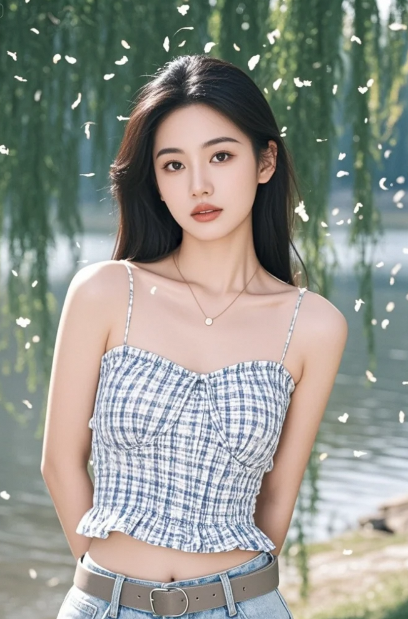 江风微凉，柳絮如梦，她笑得像春天舍不得走。