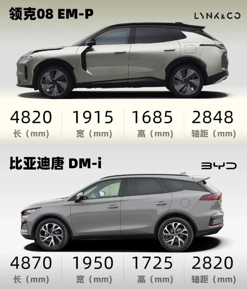真的想不通比亚迪唐的轴距还没领克08的长，但是为什么非要塞个七座进去，就好奇这个