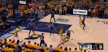聪明！马瑟琳这招将失误后果最小化！
在今天NBA季后赛步行者与尼克斯的第二节比赛