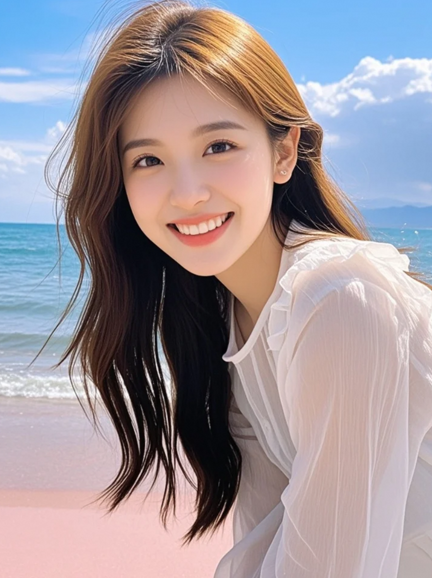 脚底的沙子烫烫的，快跑！冲进海浪里凉快