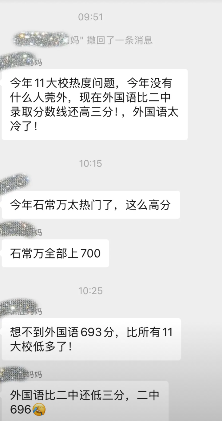 东莞外国语爆冷。11大校中，只有东莞外国语的分数线在700分以下，恭喜报这所学校