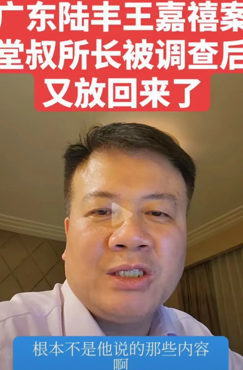 陆丰王嘉禧案的堂叔所长被调查后又放回来了，姐姐网上呼吁大家多多关注，熊达律师也替