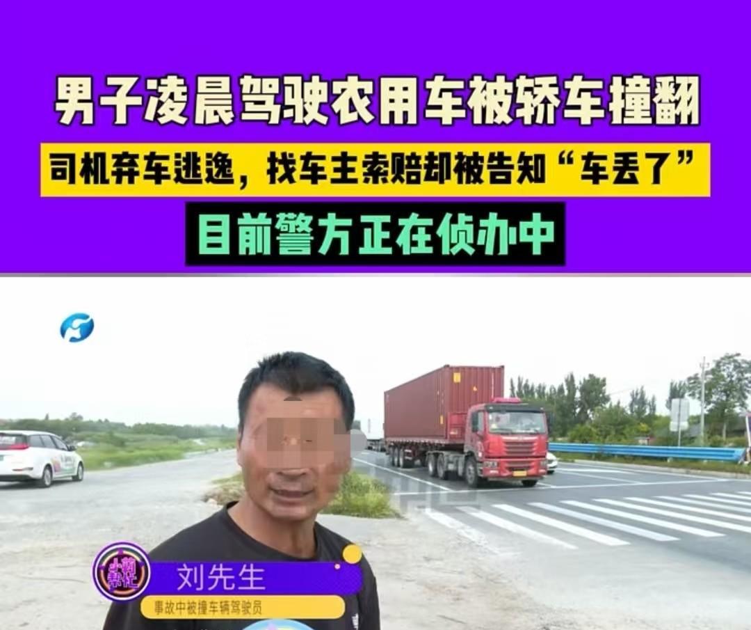 河南，男子被车子撞倒，司机却逃到了桥下。三小时后，车主报案，称车子被盗，还表示当