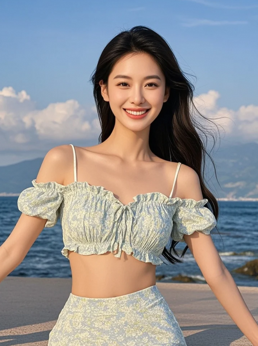 她笑起来的样子，比海鸥飞过的天空还要明亮