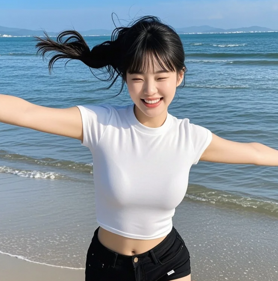 在这片海岸线上，她是独一无二的焦点。
