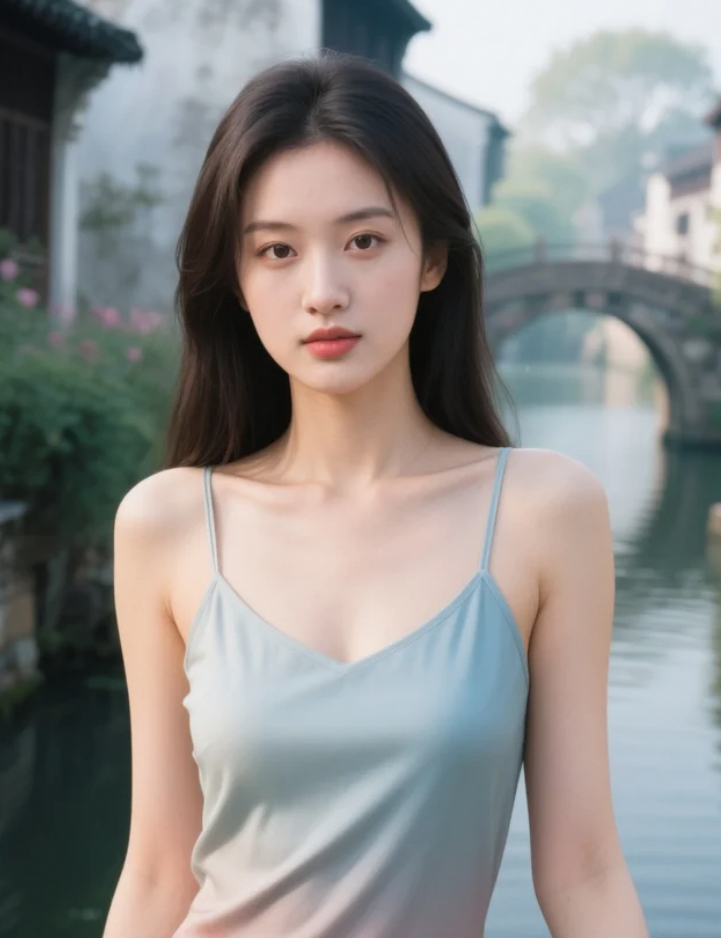 明眸似水，望一眼就沉醉。 