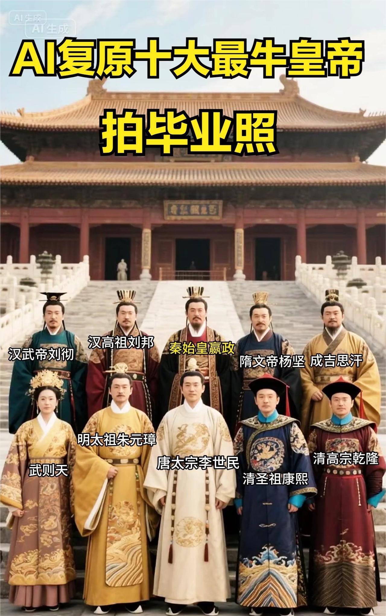 史上十大明君，没有之一。
汉高祖刘邦、秦始皇赢政、汉武帝刘彻、隋文帝杨坚、成吉思
