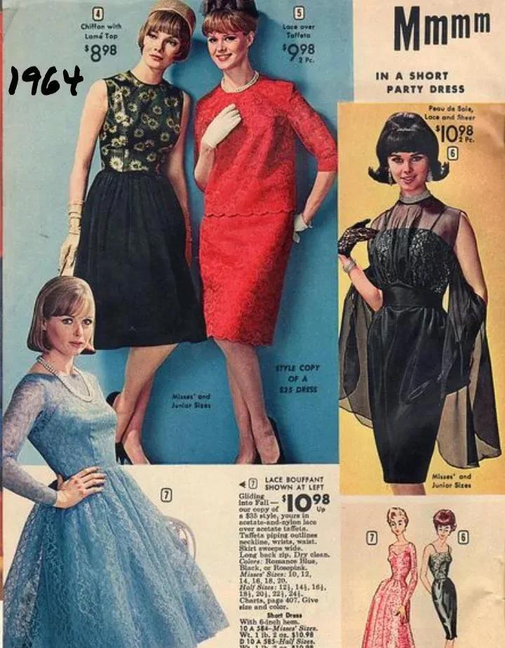 1964年时尚杂志中的服装广告。